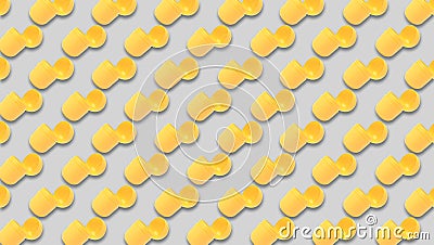 Mykolaiv, Ukraine - June 26, 2023: Open yellow plastic capsule from Kinder Surprise Egg on grey background, seamless pattern Editorial Stock Photo