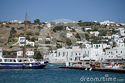 Mykonos, Greece, 11 September 2018, view of the old port of Chora in the Cyclades Editorial Stock Photo