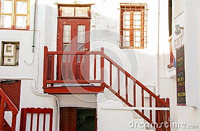 Mykonos island architecture, Greece Stock Photo