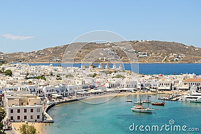 Mykonos Town Stock Photo