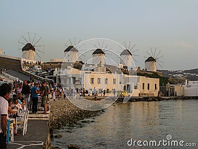 Mykonos Windmills Editorial Stock Photo