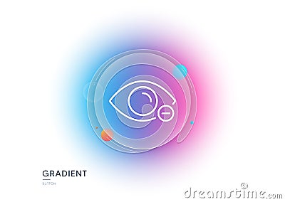 Myopia line icon. Eye diopter sign. Optometry vision. Gradient blur button. Vector Vector Illustration