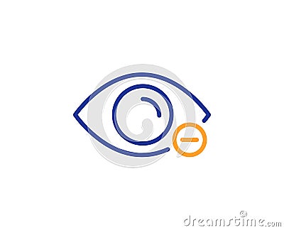 Myopia line icon. Eye diopter sign. Optometry vision. Vector Vector Illustration
