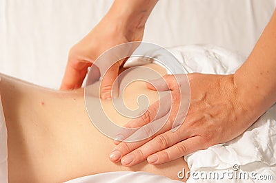 Myotherapy and trigger points on athlete's back Stock Photo