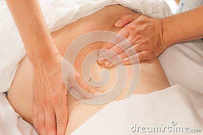 Myotherapy and trigger points on athlete's back Stock Photo