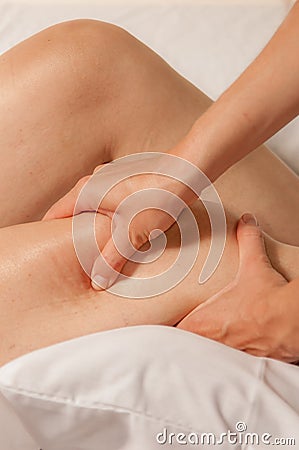 Myotherapy and trigger points on athlete's foot Stock Photo