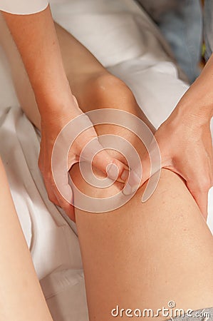 Myotherapy and trigger points on athlete's foot Stock Photo