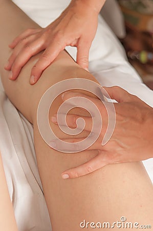 Myotherapy and trigger points on athlete's foot Stock Photo