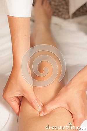 Myotherapy and trigger points on athlete's foot Stock Photo