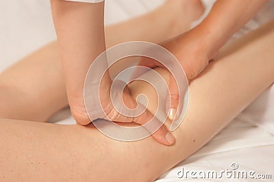 Myotherapy and trigger points on athlete's foot Stock Photo