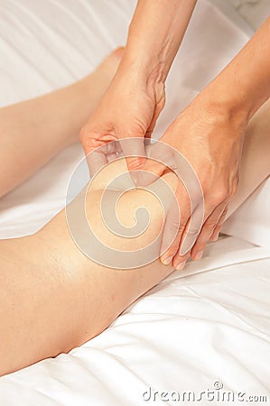 Myotherapy and trigger points on athlete's foot Stock Photo