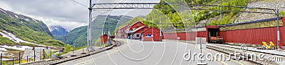 Myrdal Station, Norwegian Flam Railway Mountain train a tourist Editorial Stock Photo