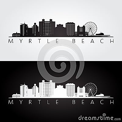 Myrtle Beach, South Carolina skyline Vector Illustration