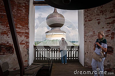 Uspensky Cathedral in the old Russian city of Myshkin on the Volga River Editorial Stock Photo