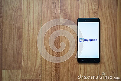 Myspace on smartphone Editorial Stock Photo