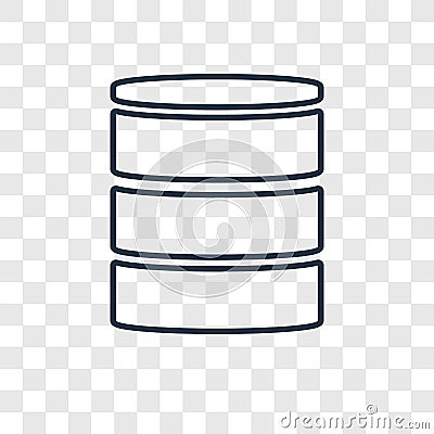 Mysql concept vector linear icon isolated on transparent background, Mysql concept transparency logo in outline style Vector Illustration
