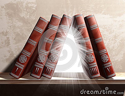 Mysterious bookshelf Stock Photo