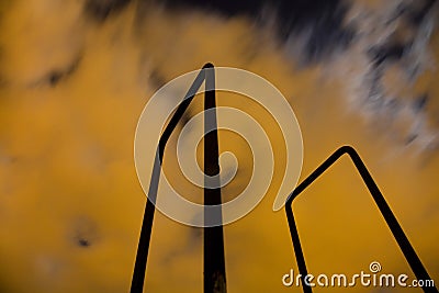 Mysterious clouds moving at nigth Stock Photo