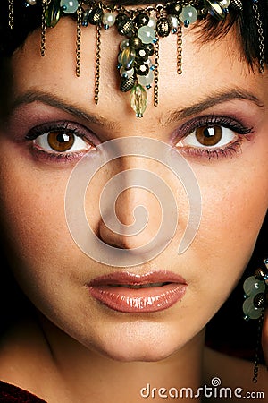Mysterious eastern woman Stock Photo