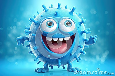 Mysterious Fantasy blue virus. Generate Ai Stock Photo