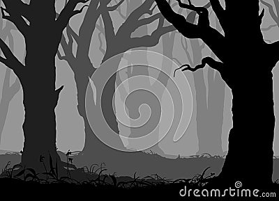 Mysterious forest Vector Illustration