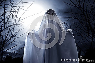 Mysterious ghost on the forest Stock Photo