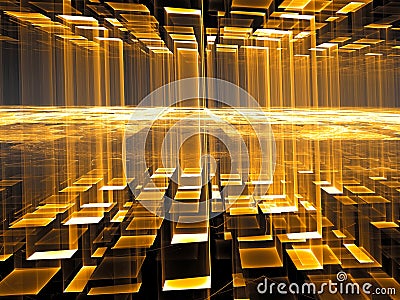 Mysterious hall - abstract digitally generated image Stock Photo