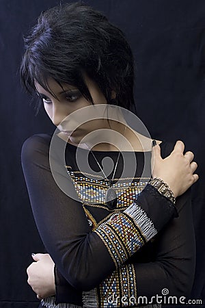 Mysterious Goth Woman Stock Photo