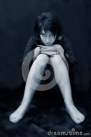 Mysterious goth woman Stock Photo