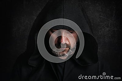 Mysterious man at halloween Stock Photo