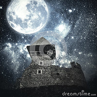 Mysterious medieval castle. Stock Photo
