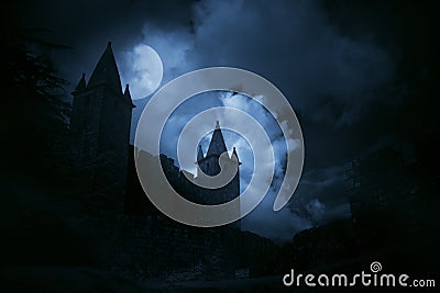 Mysterious medieval castle Stock Photo