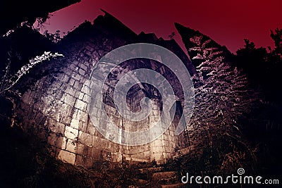 Mysterious medieval castle Stock Photo