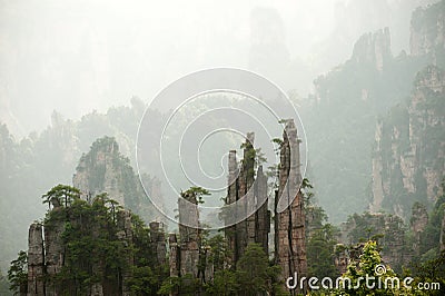 Mysterious mountains Zhangjiajie, Hunan Province in China. Stock Photo