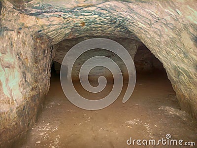 Mysterious path through the cave Stock Photo