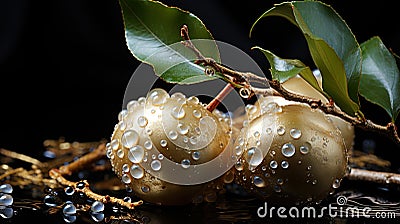 A mysterious pearl, like a forbidden fruit, awaiting someone who dares to pick h Stock Photo