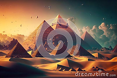 mysterious pyramids and ancient civilization , made with generative ai Stock Photo