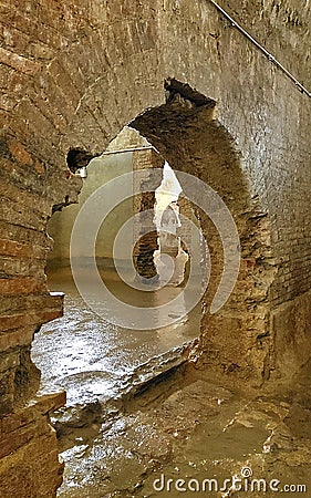 Mysterious Roman Cisterns in Fermo town, Marche region, Italy Stock Photo