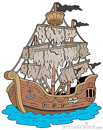 Mysterious ship Vector Illustration