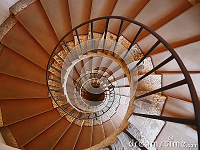 Mysterious Spiral Staircase Stock Photo