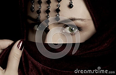 Mysterious woman. Stock Photo