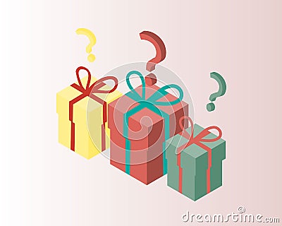 Mystery box or gift that will have random item to surprise you Vector Illustration