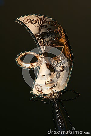 THE MYSTERY OF THE CLASSIC VENETIAN MASK Stock Photo