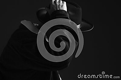 Mystery Man with Hat Stock Photo