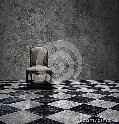 Mystery silver room Stock Photo