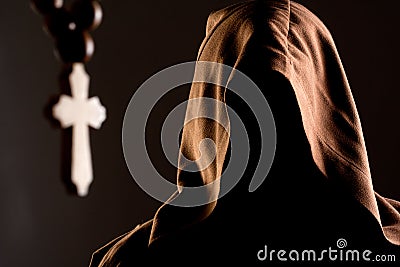 Mystery unrecognizable monk Stock Photo