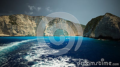 Mystery of Water - Shipwreck on Navagio Beach Stock Photo