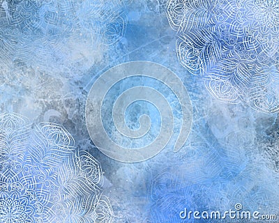 Blue mystic abstract mandala background Stock Photo