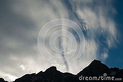 Mystic clouds in the mountains Stock Photo