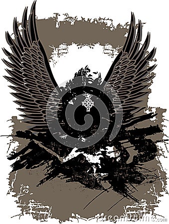 Mystic dark fallen Angel Vector Illustration